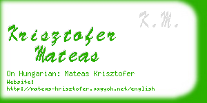 krisztofer mateas business card